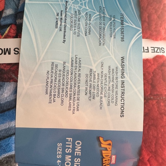 Marvel Spider-Man Oversized Plush Hoodie - Red and Blue - Picture 4 of 4